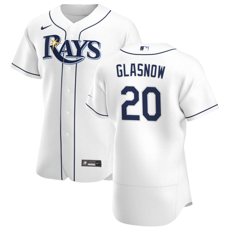 Tampa Bay Rays #20 Tyler Glasnow Men Nike White Home 2020 Authentic Player MLB Jersey->tampa bay rays->MLB Jersey